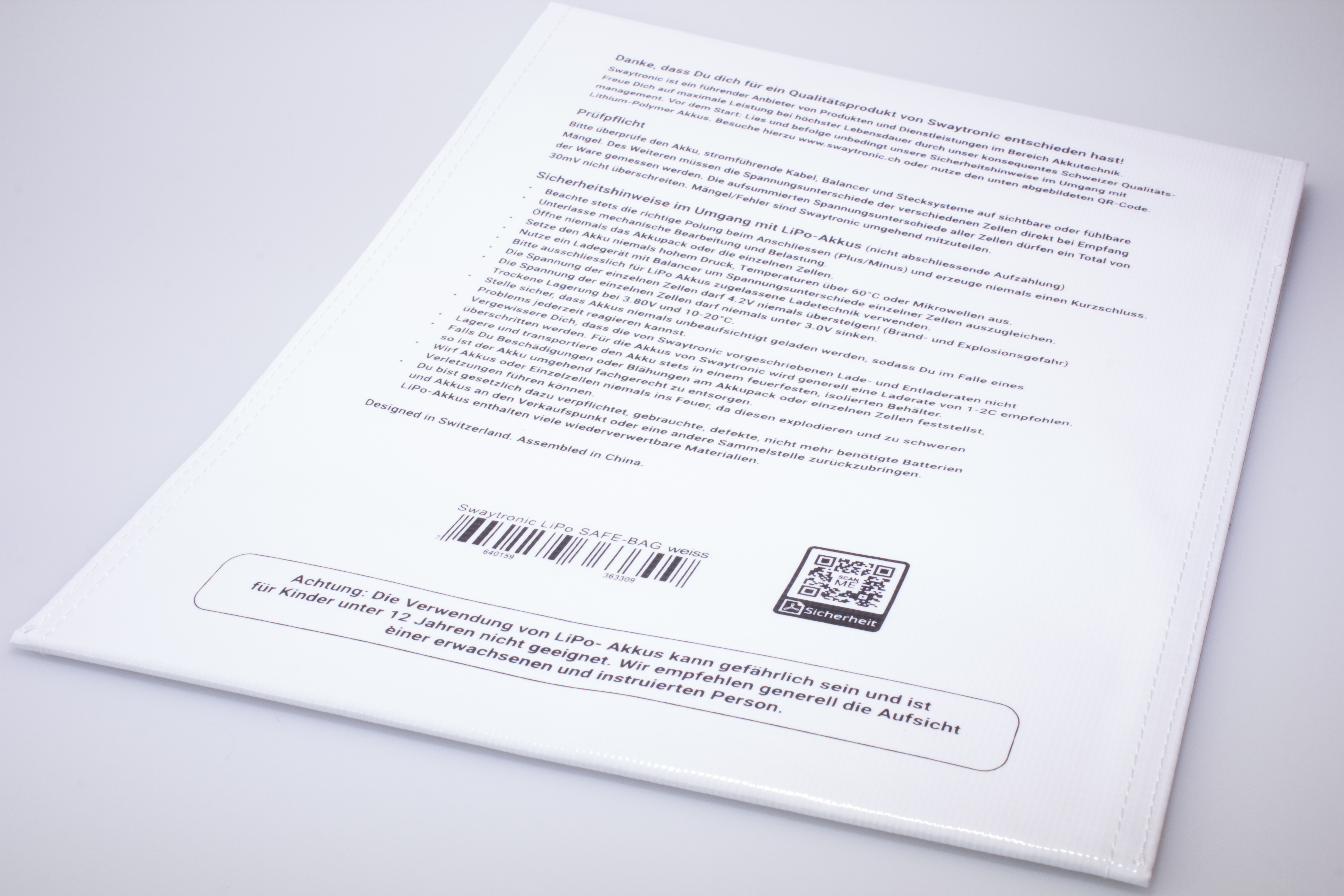 SWAYTRONIC LiPo SAFE-BAG blanc