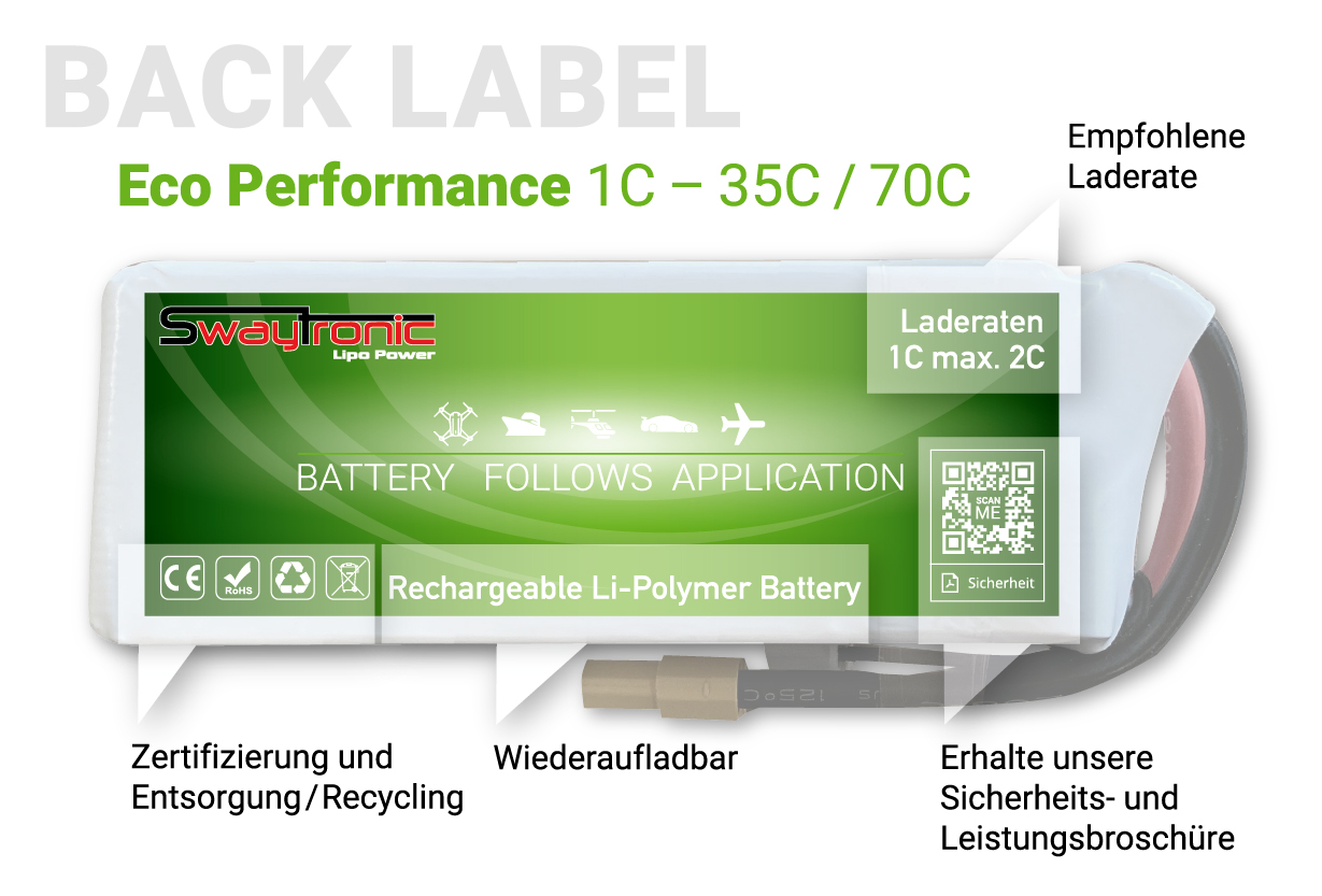 SWAY-AIR LiPo 2S 7.4V 2500mAh 35C/70C T-Plug